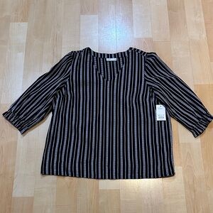 Croft & Barrow Black and White Striped Blouse